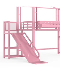 Streamdale Furniture Loft Bed with Storage Stairs Wardrobe Usb Ports and Led Lights