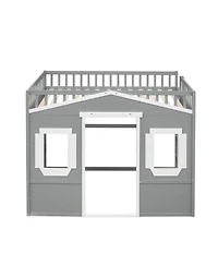 Streamdale Furniture Full Size House Loft Bed With Ladder Frame