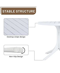Streamdale Furniture Summer 36-Inch Modern Round White Indoor/Outdoor Plastic Dining Table