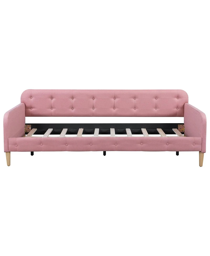 Streamdale Furniture Upholstered Daybed with 4 Support Legs Rubine