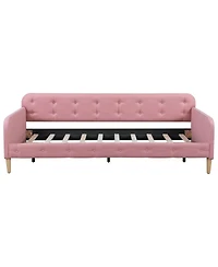 Streamdale Furniture Upholstered Daybed with 4 Support Legs Rubine
