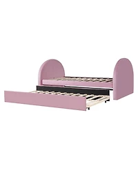 Streamdale Furniture Twin Size Upholstered Day Bed Frame With Pull in And Out Function