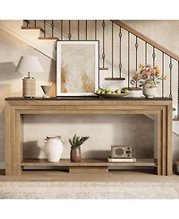 Tribesigns 70.9-Inch Long Console Table, 2-Tier Farmhouse Narrow Wooden Sofa Table for Living Room, Entryway, Hallway, Foye