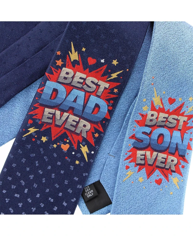 Trafalgar Men's Best Duo Ever Daddy and Me Novelty Silk Neckties