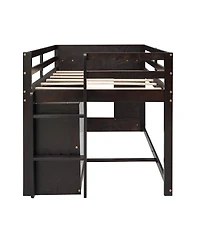 Streamdale Furniture Loft Bed with Cabinet and Shelf