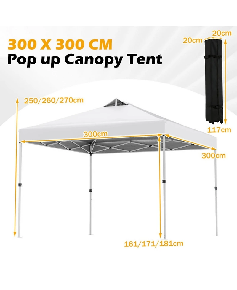 Sugift 10 x 10 Feet Commercial Pop Up Canopy Tent with One-Hand Center Lock