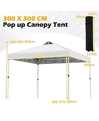 Sugift 10 x 10 Feet Commercial Pop Up Canopy Tent with One-Hand Center Lock