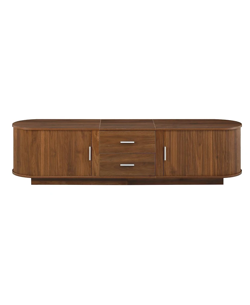 Streamdale Furniture Modern Tv Stand with Hidden Storage and Rounded Corners for 65''-70'' TVs