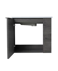 Sillysis 22 Inch Wall Mounted Bathroom Vanity with Ceramic Sink, Soft Close Door, Modern Floating Cabinet