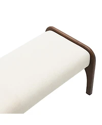 Streamdale Furniture 50.25'' Modern Upholstered Chenille Dining Bench with Rubber Wood Legs