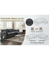 Streamdale Furniture Rectangular Chenille Padded Ottoman Footstool