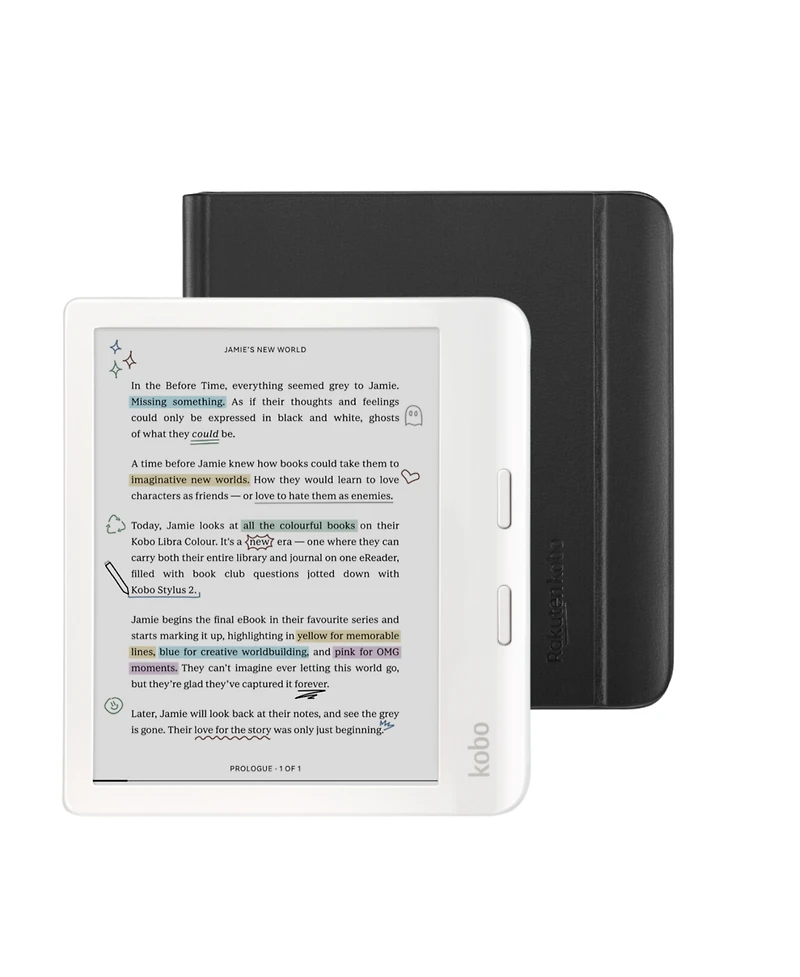 Kobo Libra Colour eReader with Notebook SleepCover Case Bundle