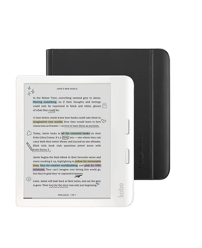 Kobo Libra Colour eReader with Notebook SleepCover Case Bundle
