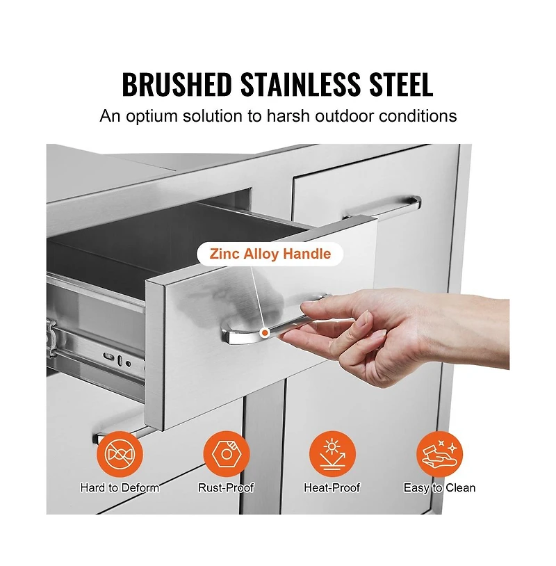 Sugift Outdoor Kitchen Door Drawer Combo 29.5 in W x 22.6 in H Access Door