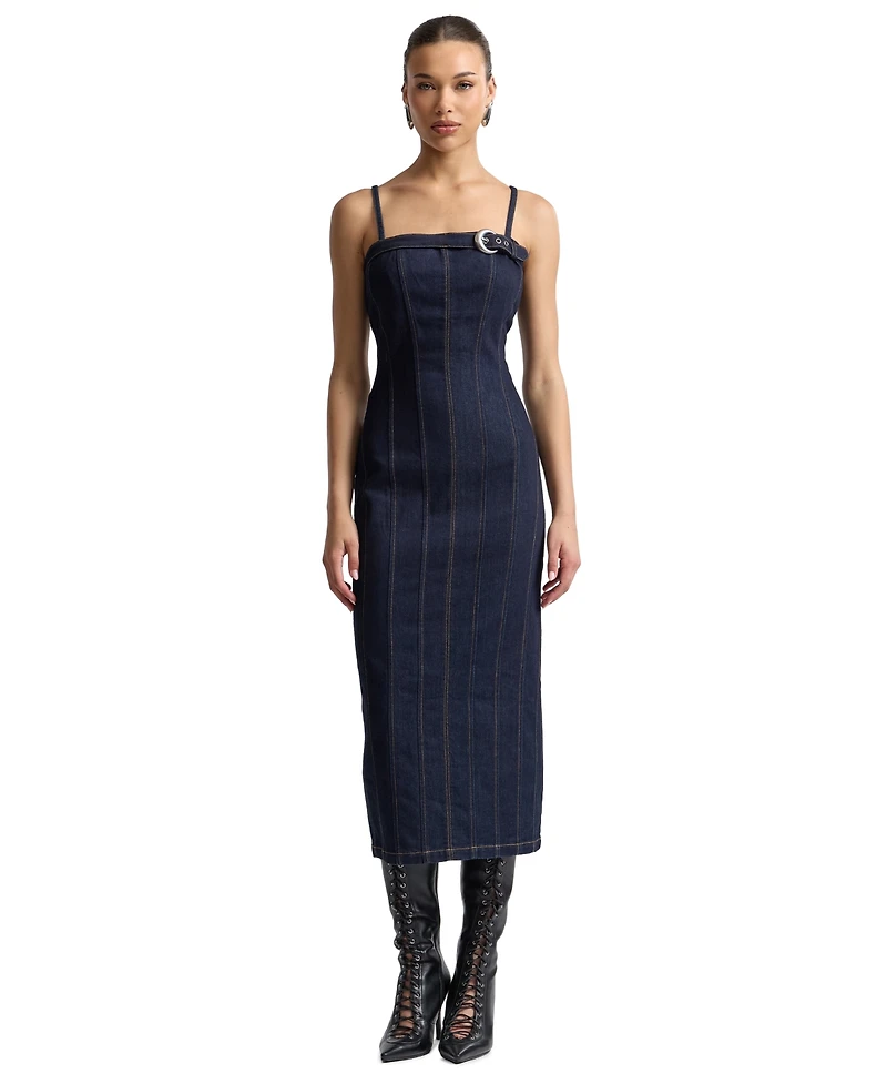 Avec Les Filles Women's Seamed Midi Dress