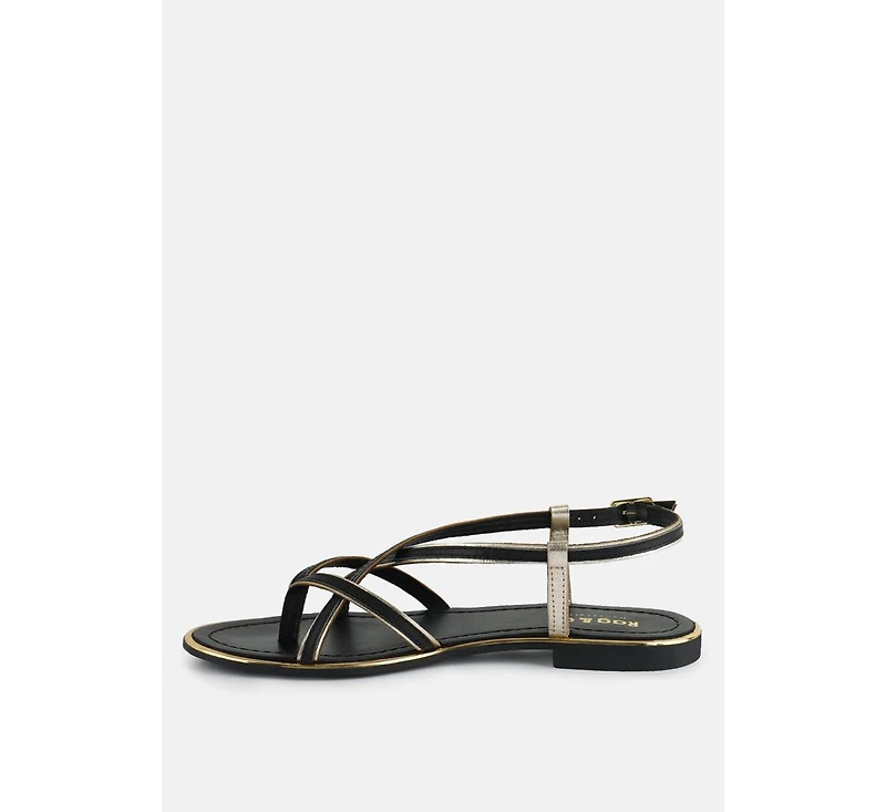 Pheobe Strappy Pink Flat Sandals