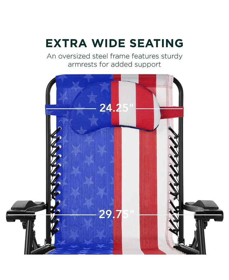 Aofar Zero Gravity Chair Folding Lounge Recliner Cup Holder Tray.