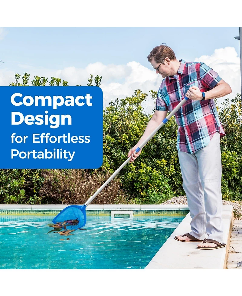 Xdovet Pool Skimmer Net Leaf Rake Adjustable Pole