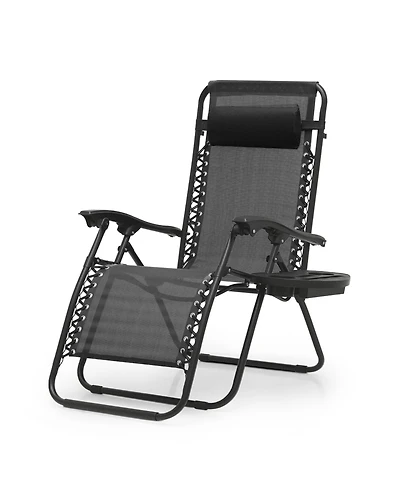 Aofar Zero Gravity Lounge Chair Folding Recliner Cup Holder Tray