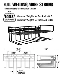 Xdovet Wall Mounted Power Tool Organizer Holder Drill Rack Shelf Workshop Storage