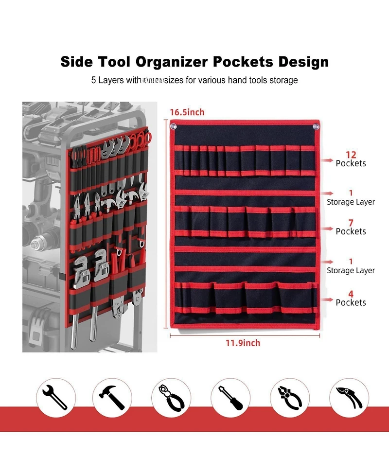 Xdovet Power Tool Organizer Cart Charging Station Rolling Wheels