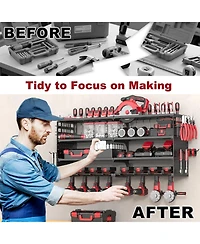 Xdovet Power Tool Organizer Wall Mount Rack Pegboards Workshop Storage