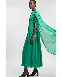 Karen Millen Women's Halter Cape Maxi Dress