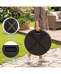 Gouun Fillable 90 Lb Round Patio Umbrella Stand with Dual Adapters