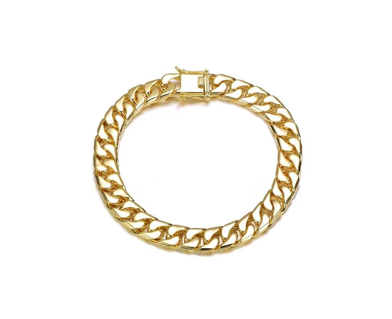 Rachel Glauber Timeless Men's 14K Gold Plated Curb Link Chain Bracelet