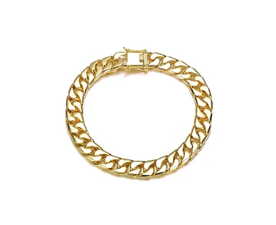 Rachel Glauber Timeless Men's 14K Gold Plated Curb Link Chain Bracelet