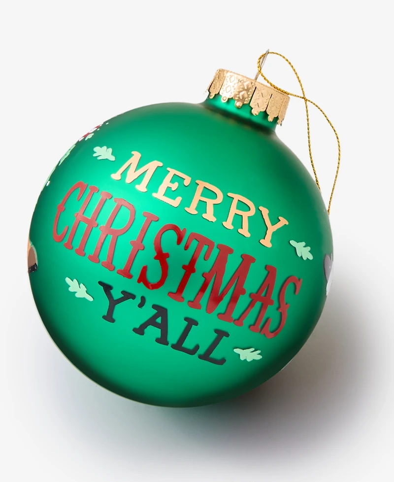 Holiday Lane Texas Cowboy Santa Ball Ornament, Macy's Exclusive