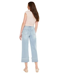 KanCan Women's Sully 90's Crop Wide-Leg Jeans