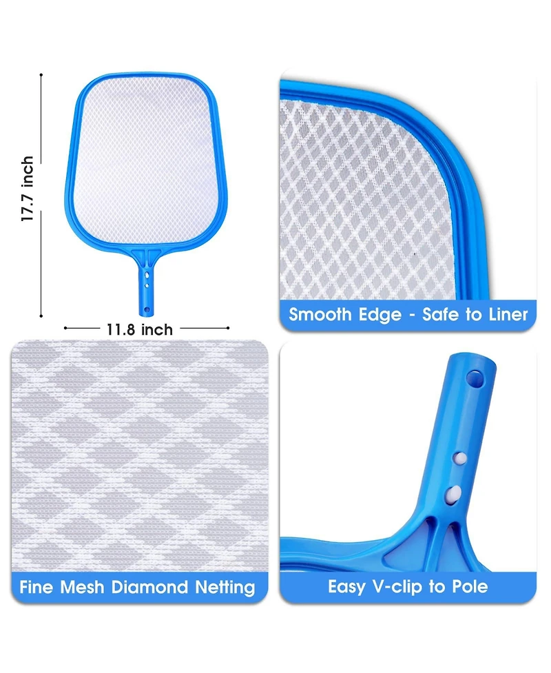 Xdovet Pool Cleaning Kit Net Brush Skimmer Set