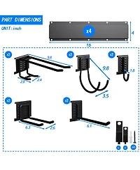 Xdovet Wall Mount Storage Rack with Adjustable Hooks