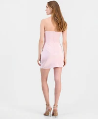 Lulus Women's Tarin Corset Draped Strapless Mini Dress