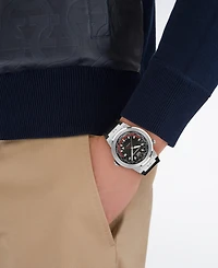 Ferragamo Men's F-80 Gmt Worldtime Black Stainless Steel Bracelet Watch 43mm