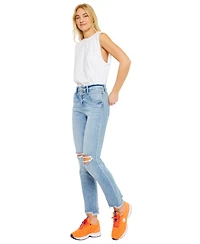 KanCan Women's Clover High Rise Slim Straight Jeans