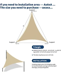 gaomon Sun Shade Sail 16' Triangle, Shade Cloth Canopy and Sunshade for Patio - Uv Block Outdoor Shade Sail for Backyard, Deck