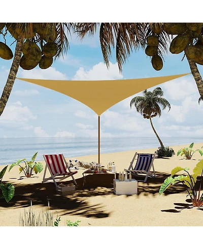 gaomon Sun Shade Sail 16' Triangle, Shade Cloth Canopy and Sunshade for Patio - Uv Block Outdoor Shade Sail for Backyard, Deck
