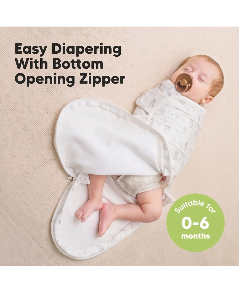 KeaBabies 3pk Soothe Zippy Baby Swaddles 0-6 Months, Newborn Sleep Sacks, Zipper Swaddle, Wearable Swaddle Blanket