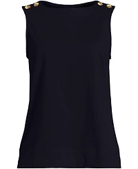 Lands' End Women's Plus Mariner Button Shoulder Tank