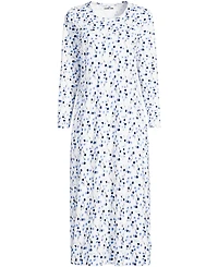 Lands' End Plus Cotton Long Sleeve Midcalf Nightgown