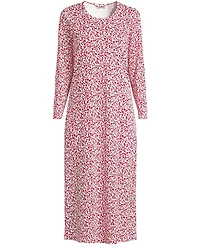 Lands' End Plus Cotton Long Sleeve Midcalf Nightgown