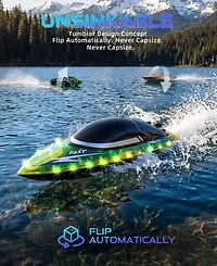 Sugift Remote Control Boat 30KMH High Speed Rc Racing Boat for Pool Lake Kids