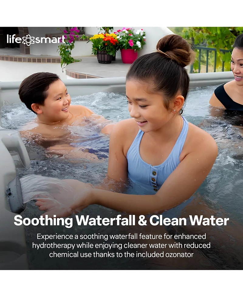 Lifesmart Spas 5 Person Plug and Play 28 Jet Led Outdoor Hot Tub, LS350DX