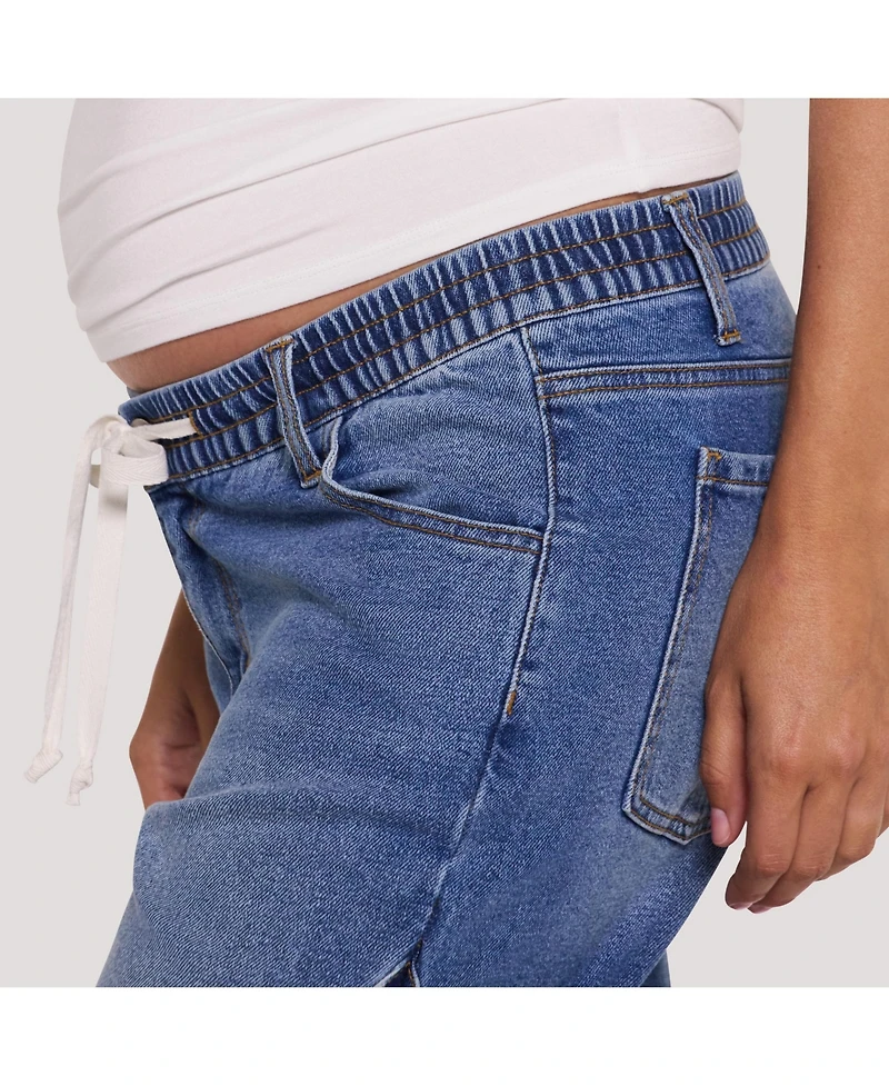 Motherhood Maternity Women's Drawstring Pull On Barrel Jean