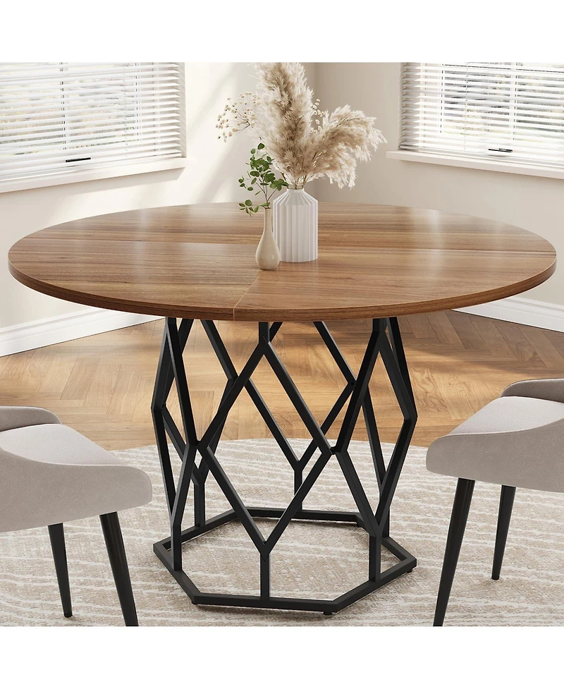 gaomon 47 Inch Round Dining Table, Farmhouse Kitchen Table for 4-6 People, & Room Tables