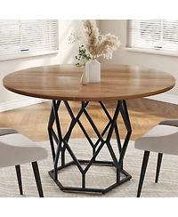 gaomon 47 Inch Round Dining Table, Farmhouse Kitchen Table for 4-6 People, & Room Tables