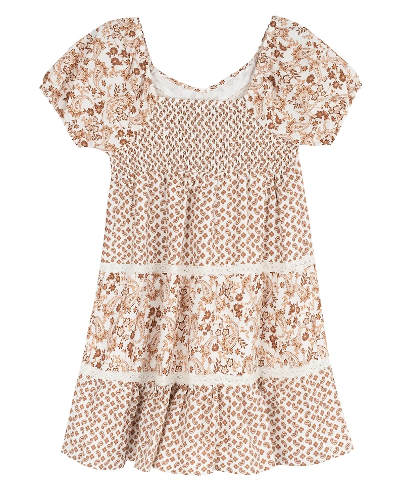 Rare Editions Girls' 7-16 Short-Sleeve 3-Tier Skirt Dress