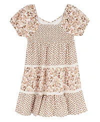 Rare Editions Girls' 7-16 Short-Sleeve 3-Tier Skirt Dress